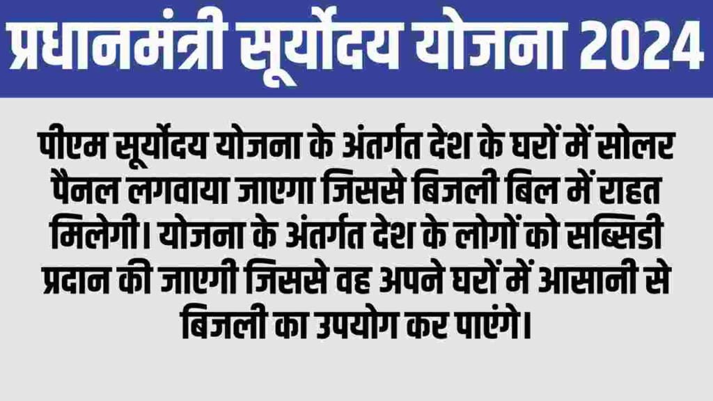 PM Suryoday Yojana Online Apply